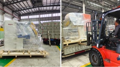 河（hé）南汽車減振訂（dìng）購的PR90小零件自動滾噴機發貨