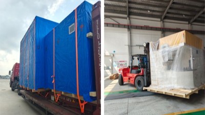 又發了2台自動噴膠機，分別發重慶和印度的（de）汽（qì）車零部件客戶（hù）